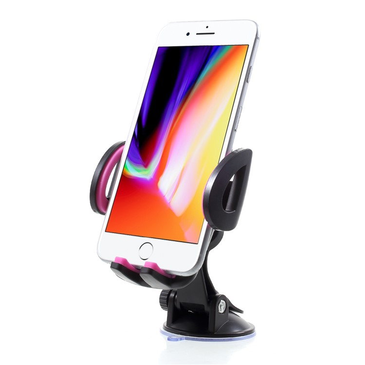 Universal 2-In-1 Car Air Vent Mount + Windshield Suction Cup Mobile Holder, Width: 50-95mm - Rose-2