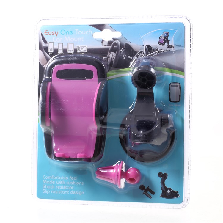 Universal 2-In-1 Car Air Vent Mount + Windshield Suction Cup Mobile Holder, Width: 50-95mm - Rose-8