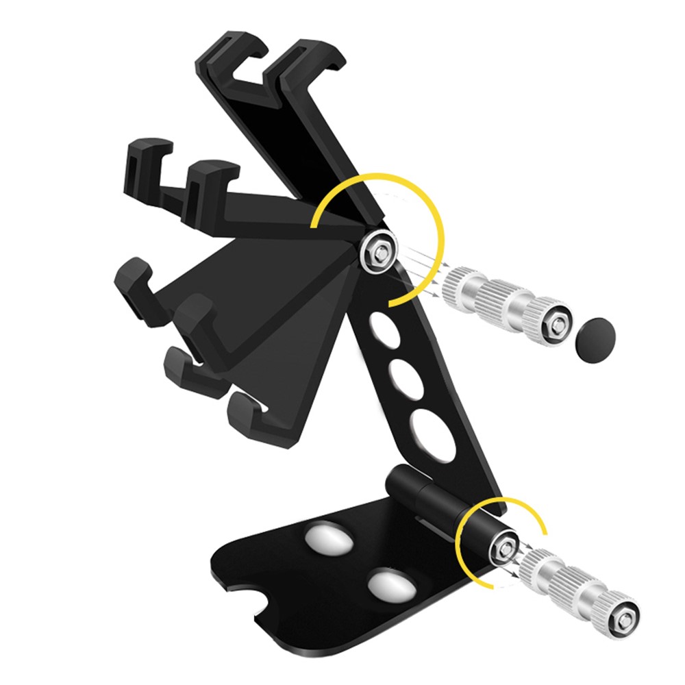 Universal Aluminum Alloy Desktop Mount for iPhone Samsung Huawei - Size: L / Black-3