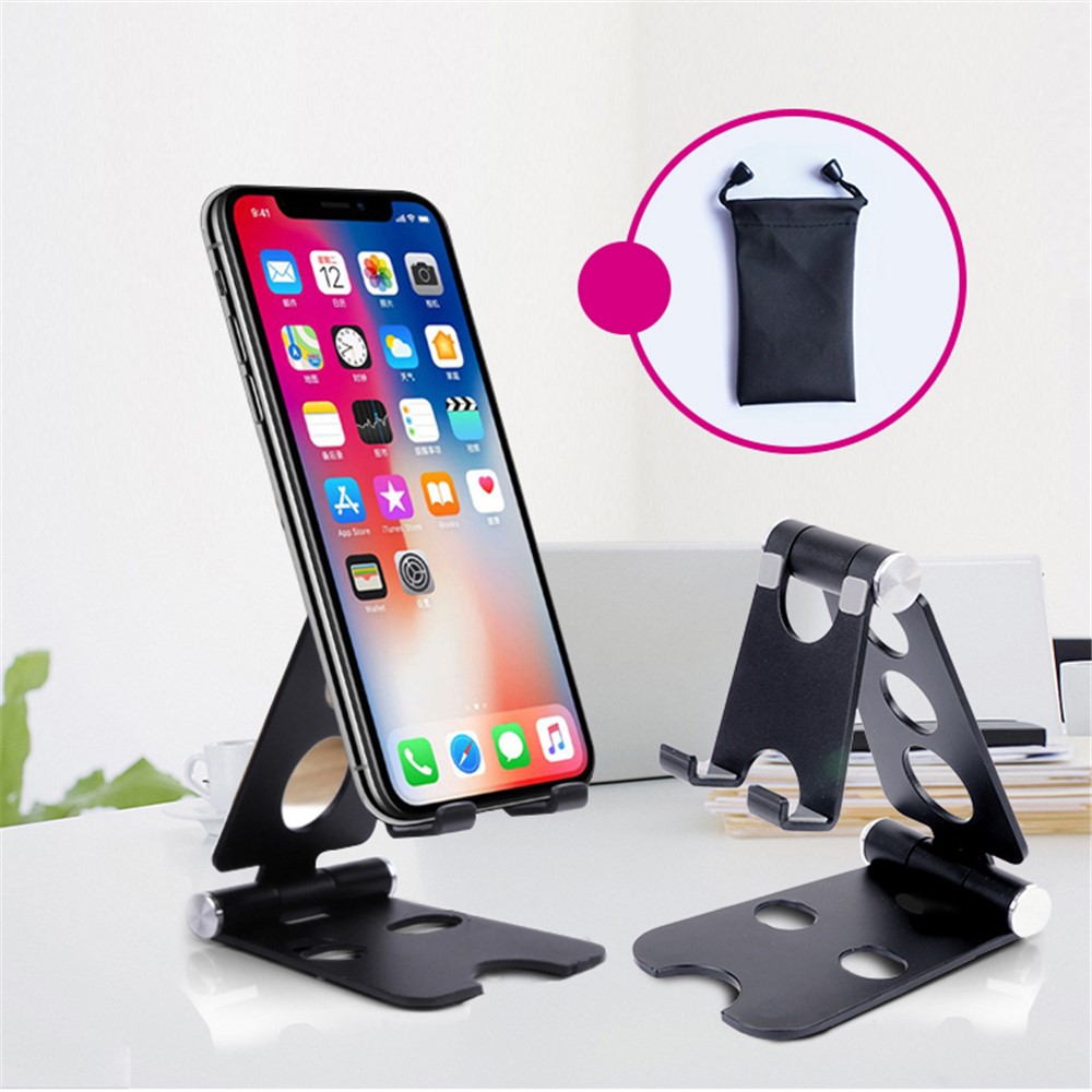 Universal Aluminum Alloy Desktop Mount for iPhone Samsung Huawei - Size: L / Black-5