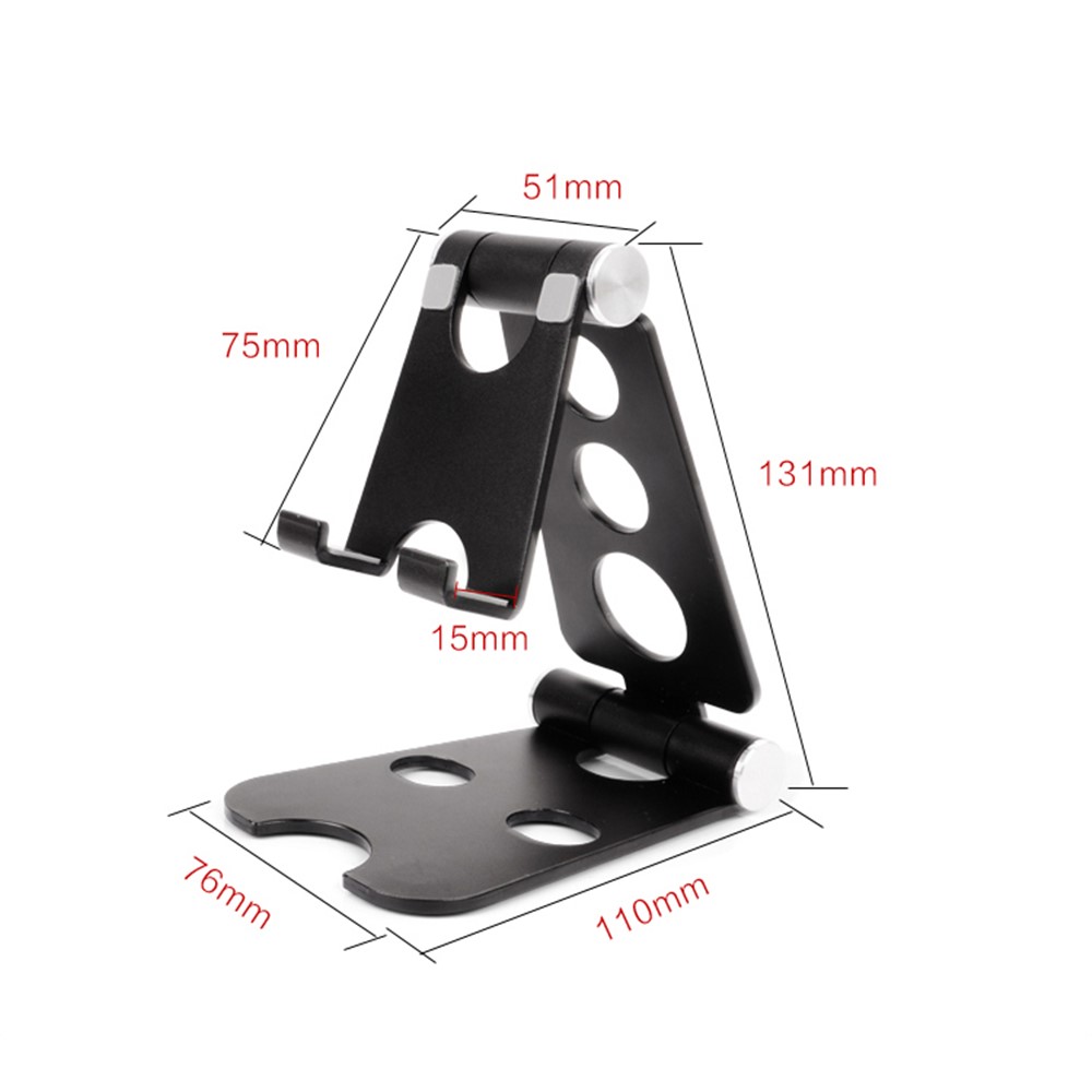 Universal Aluminum Alloy Desktop Mount for iPhone Samsung Huawei - Size: L / Black-6