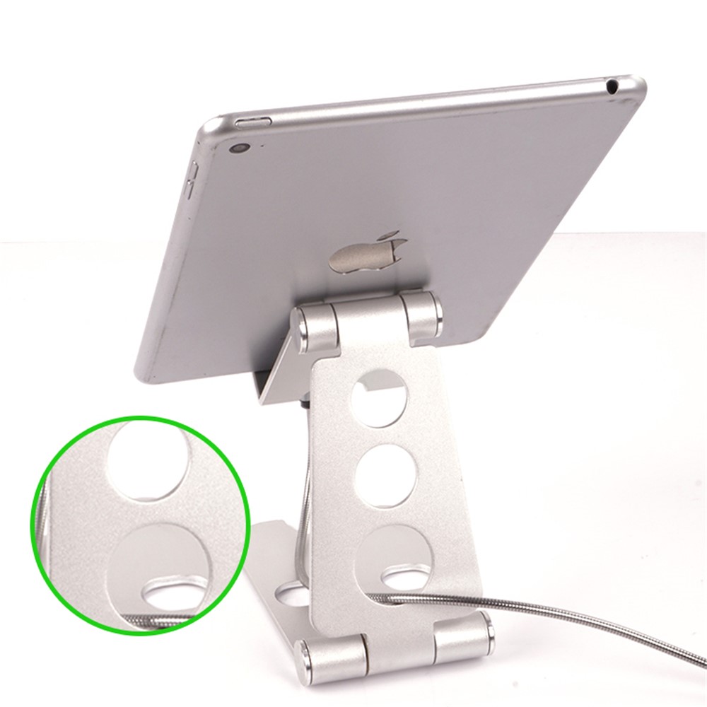 Universal Aluminum Alloy Desktop Stand for iPhone Samsung Huawei - Size: L / Silver-2
