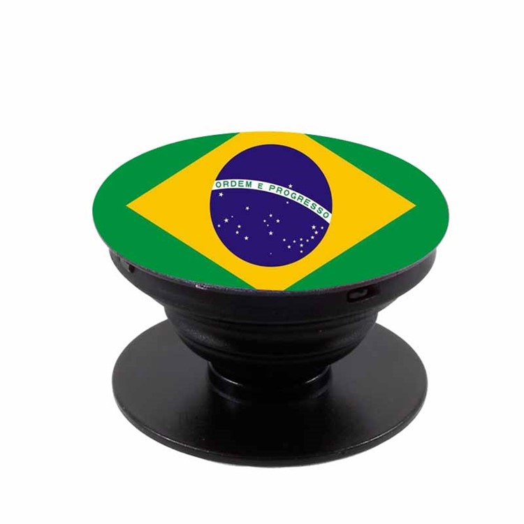 NXE Flag Pattern Decorated Cell Phone Finger Grip Expanding Mount for iPhone Samsung Smartphone - Brazil-1