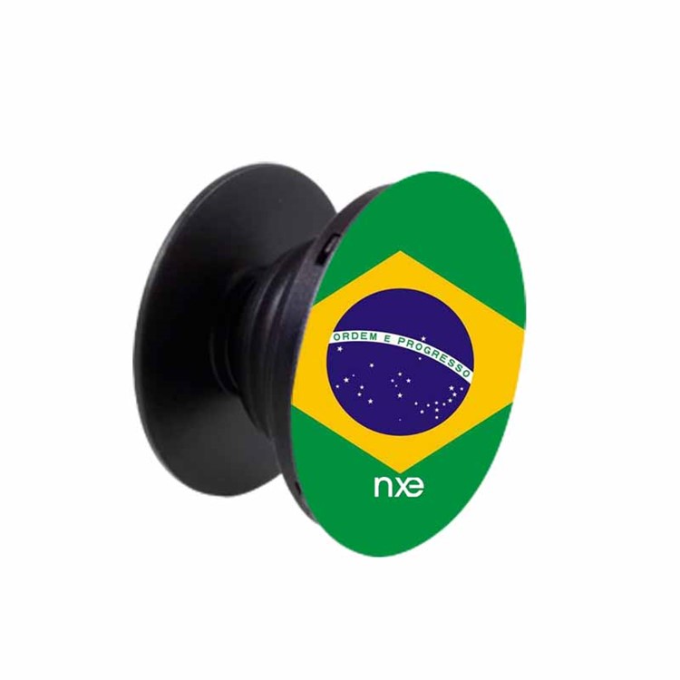 NXE Flag Pattern Decorated Cell Phone Finger Grip Expanding Mount for iPhone Samsung Smartphone - Brazil-2