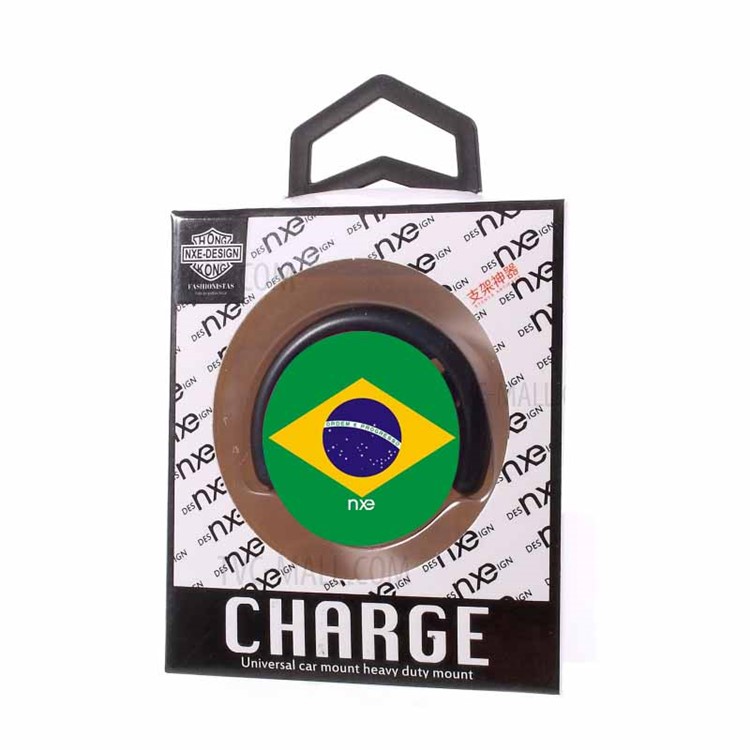NXE Flag Pattern Decorated Cell Phone Finger Grip Expanding Mount for iPhone Samsung Smartphone - Brazil-6