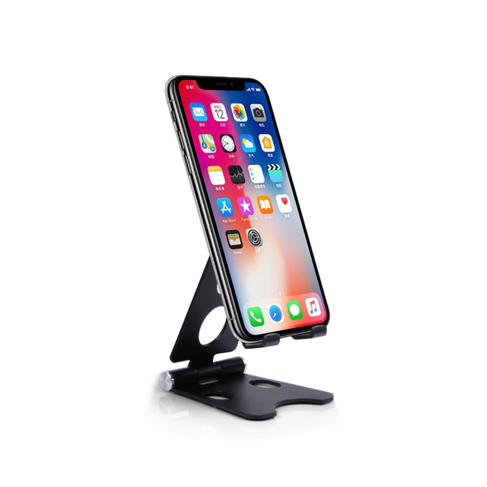 Universal Aluminum Alloy Desktop Mount for iPhone Samsung Huawei - Size: S / Black-3