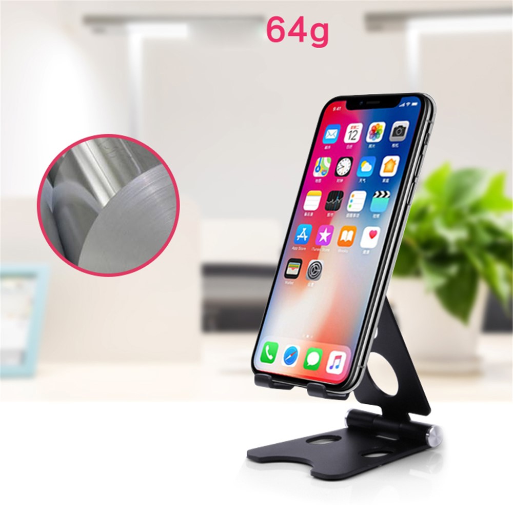 Universal Aluminum Alloy Desktop Mount for iPhone Samsung Huawei - Size: S / Black-5