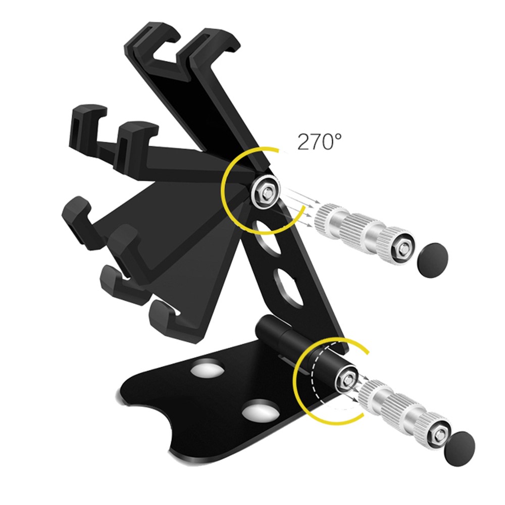 Universal Aluminum Alloy Desktop Mount for iPhone Samsung Huawei - Size: S / Black-6