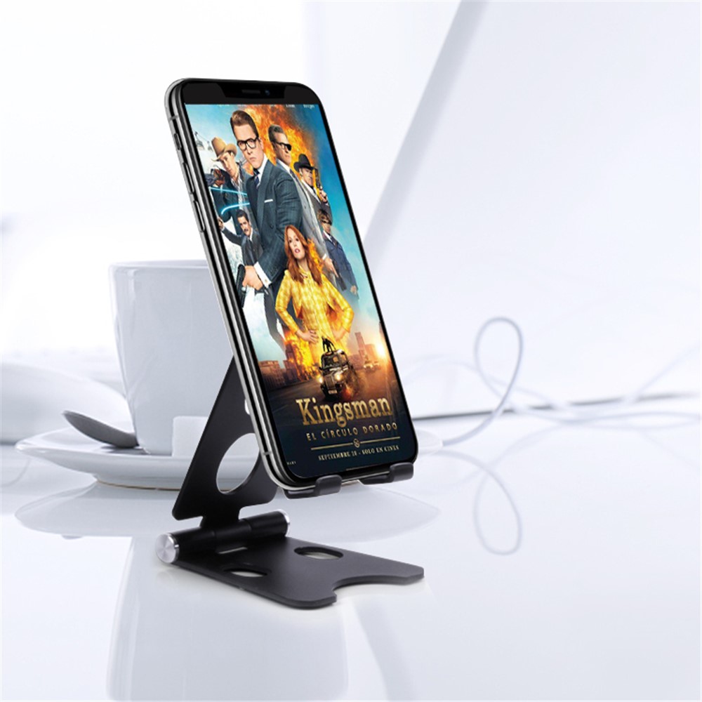Universal Aluminum Alloy Desktop Mount for iPhone Samsung Huawei - Size: S / Black-7