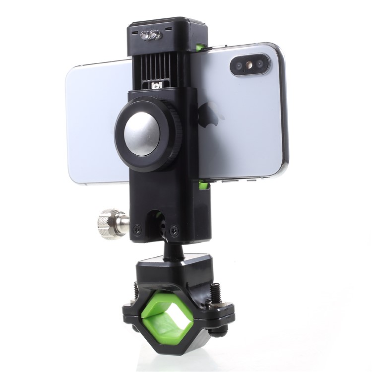 Universal Bike Phone Holder LED Light Handlebar Mount Stand with Compass, Clamp Width: 50-90mm - Green-3