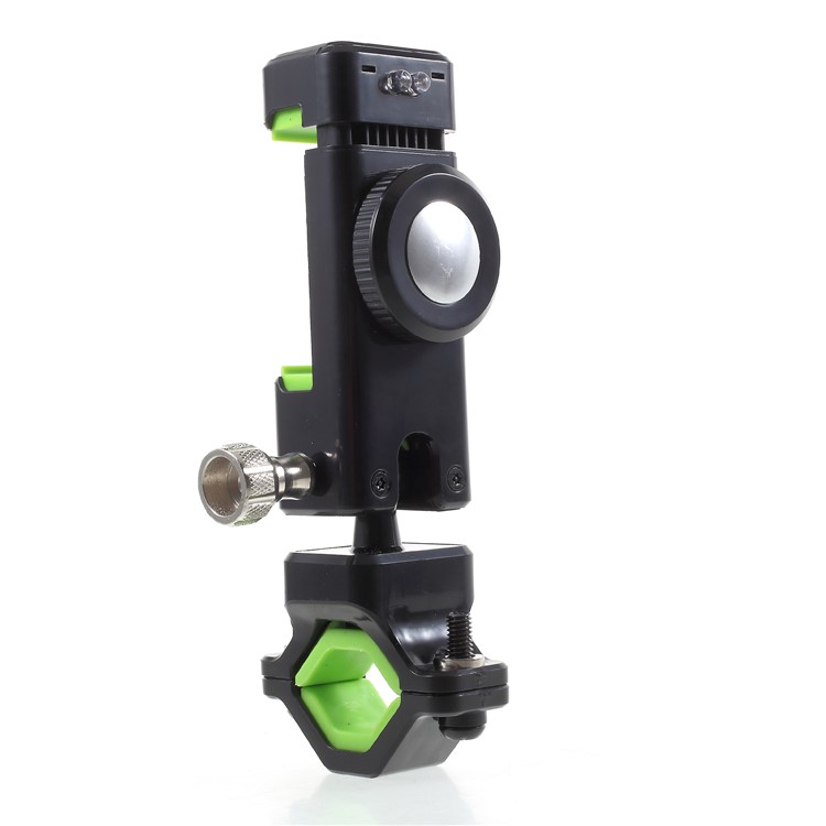 Universal Bike Phone Holder LED Light Handlebar Mount Stand with Compass, Clamp Width: 50-90mm - Green-7
