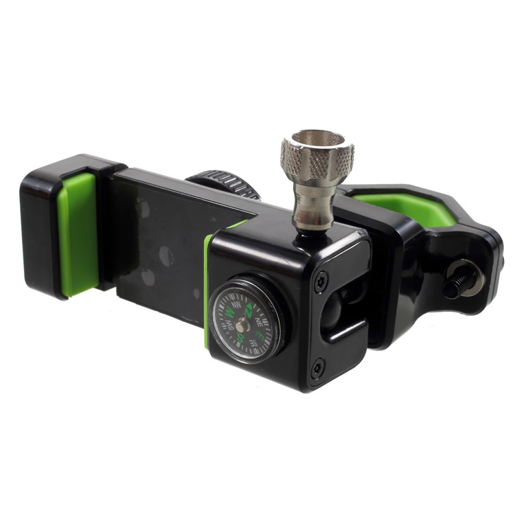Universal Bike Phone Holder LED Light Handlebar Mount Stand with Compass, Clamp Width: 50-90mm - Green-9
