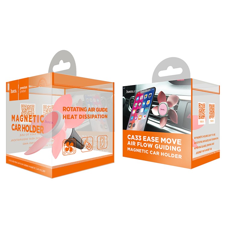 HOCO CA33 Ease Move Air Flow Guiding Phone Magnetic Car Mount Holder - Rose Gold-4