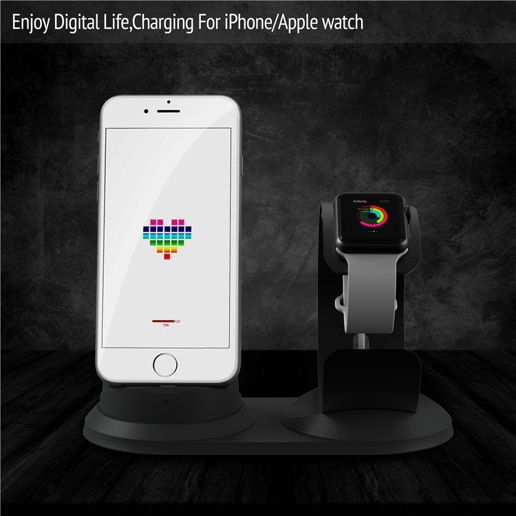 Aviation Aluminum Charging Station Stand for Apple Watch iPhone etc - Grey-7