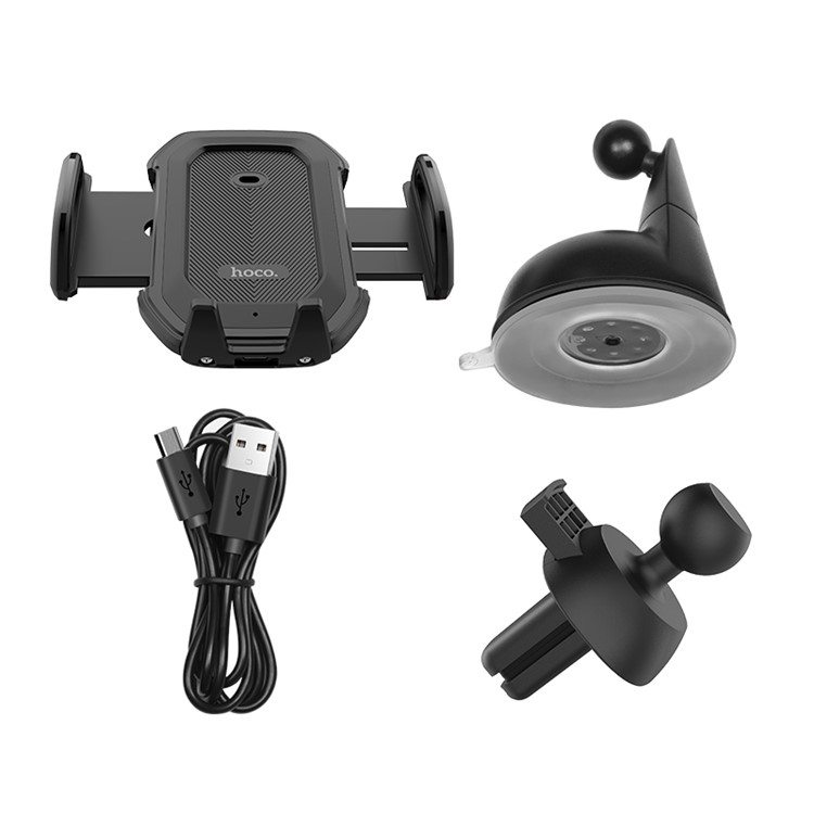 HOCO CA32 Platinum Infrared Auto-induction In-car Suction Cup / Air Vent Phone Holder -Black-3