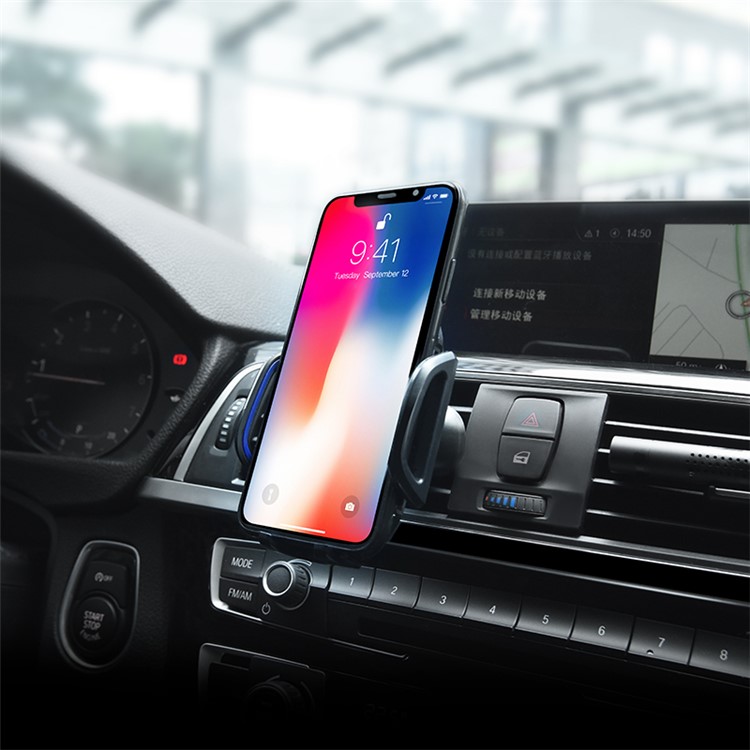 HOCO CA32 Platinum Infrared Auto-induction In-car Suction Cup / Air Vent Phone Mount - Blue-4