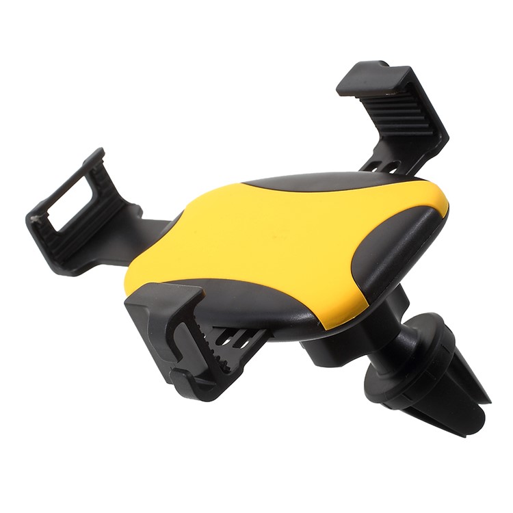 360 Degree Rotating Car Air Vent Mount Car Mount with Sunglasses Hook for iPhone Samsung Huawei etc. - Yellow-2
