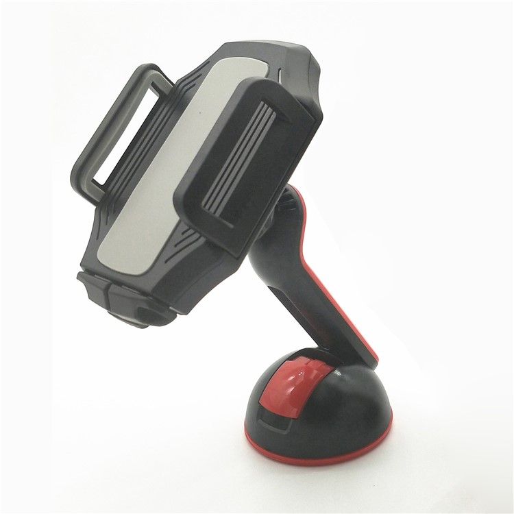 Suction Cup Car Mount Manual Lock Phone Holder Bracket for iPhone Samsung, Width: 50-100mm - Red-1