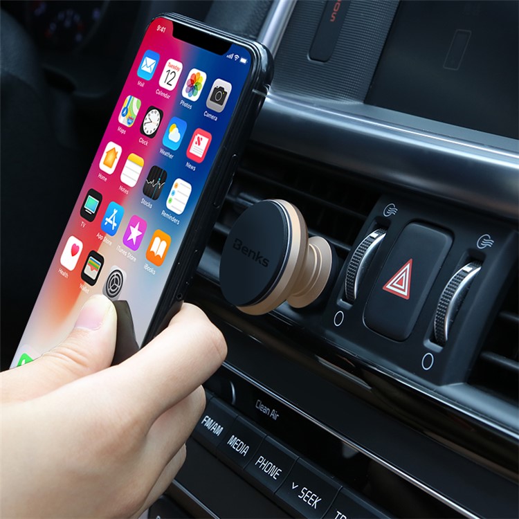 BENKS Mini Strong Magnetic Car Air Vent Mount Holder Stand - Gold-4