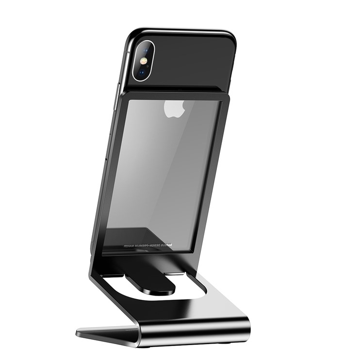 BASEUS Suspension Stylish Glass + Aluminum Alloy Desktop Bracket for iPhone Samsung etc - Black-1