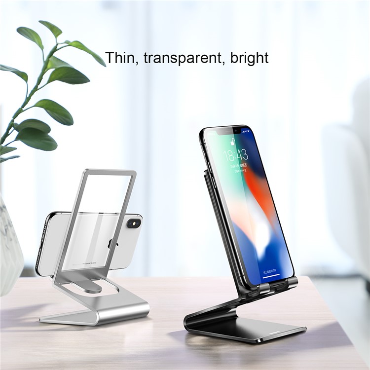 BASEUS Suspension Stylish Glass + Aluminum Alloy Desktop Bracket for iPhone Samsung etc - Black-2