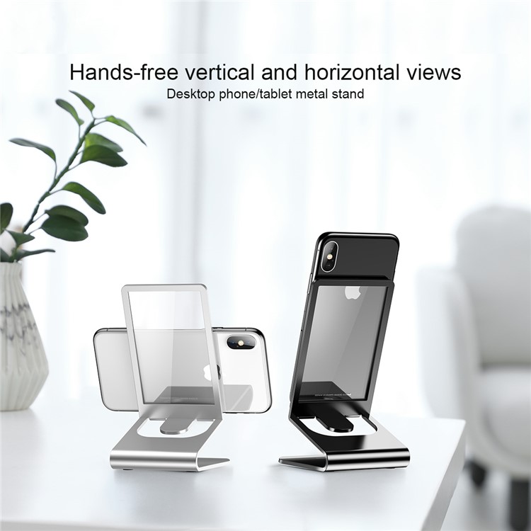 BASEUS Suspension Stylish Glass + Aluminum Alloy Desktop Bracket for iPhone Samsung etc - Black-3