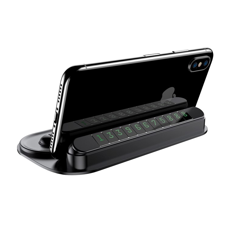 BASEUS Horizontal Silicone Parking Number Card Bracket Temporary Parking Card - Black-1
