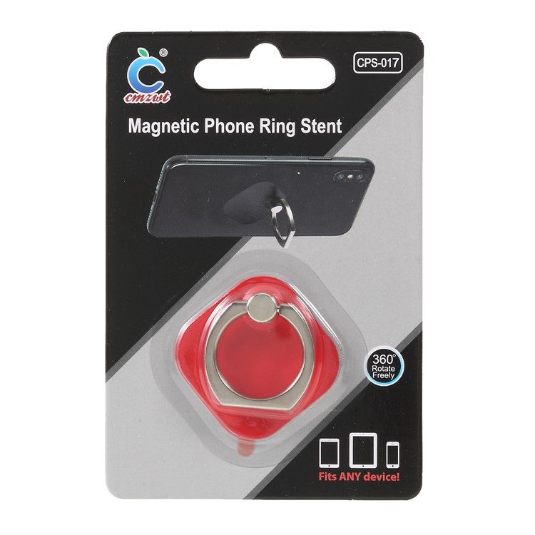 CMZWT Magnetic Phone Ring Kickstand for iPhone Samsung etc. - Red-5