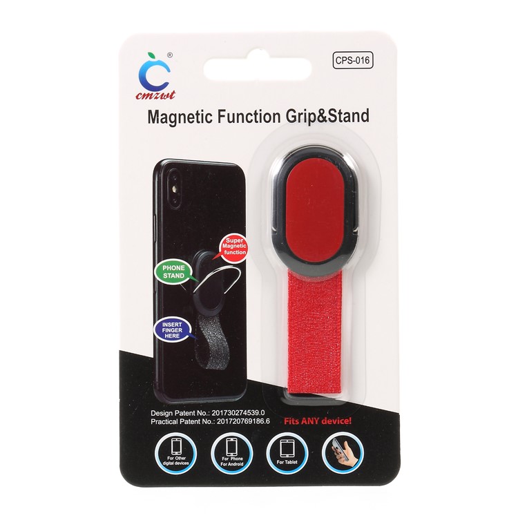 CMZWT Drop Resistant Finger Grip Ring Holder Kickstand for iPhone Samsung Etc. - Red-5