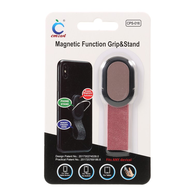 CMZWT Drop Resistant Finger Grip Metal Kickstand Bracket for iPhone Samsung Etc. - Rose Gold-4