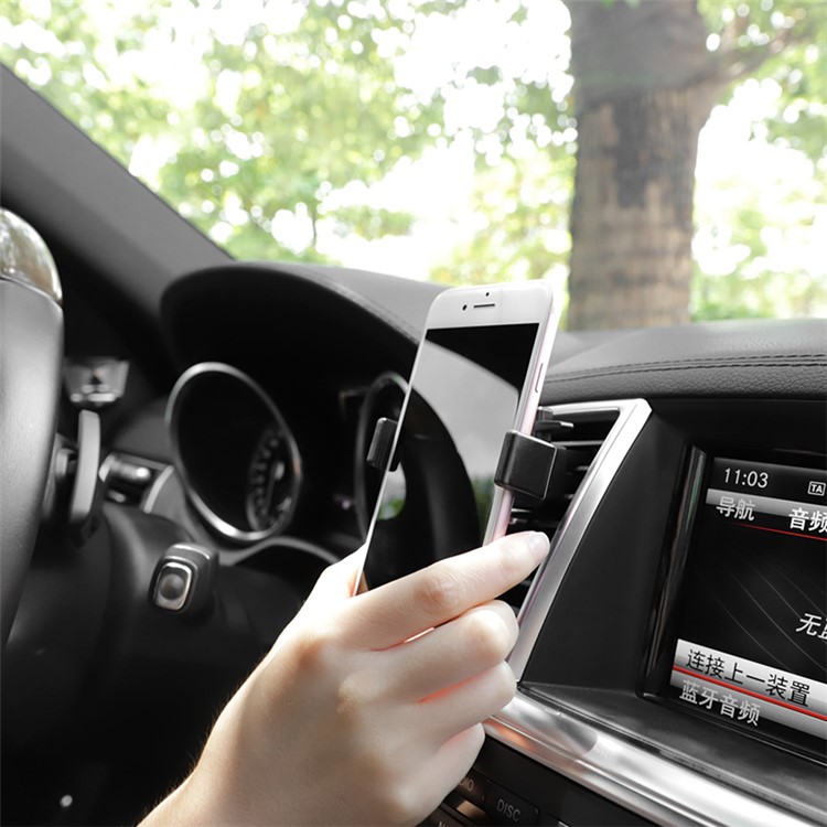 HOCO CA38 Platinum Sharp Car Air Vent Mount Cellphone Holder for iPhone Samsung - All Black-7
