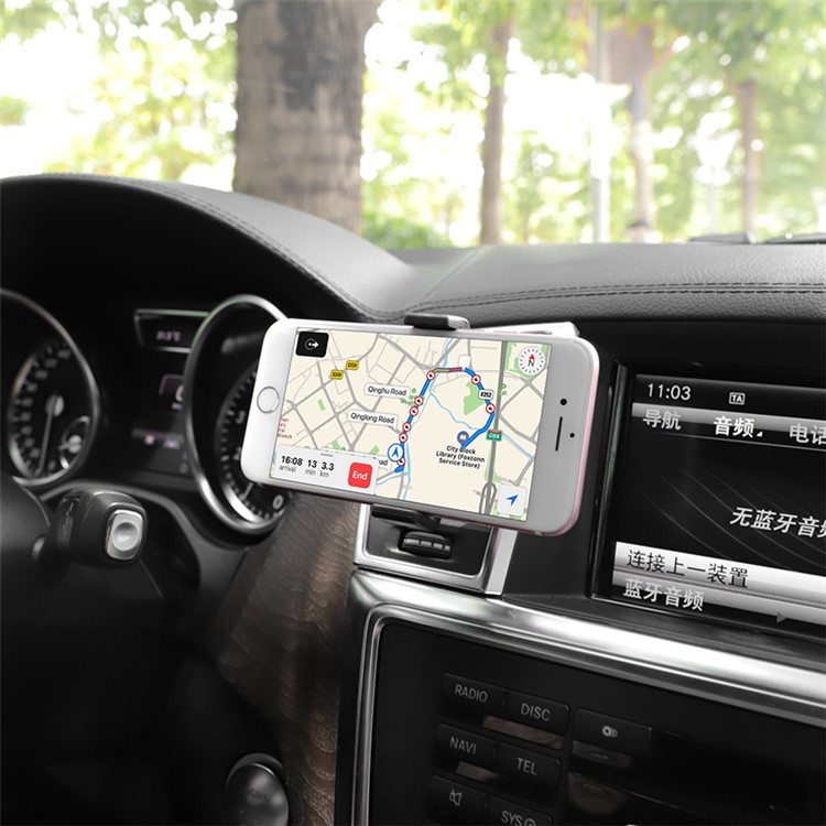 HOCO CA38 Platinum Sharp Car Air Vent Mount Cellphone Holder for iPhone Samsung - All Black-8