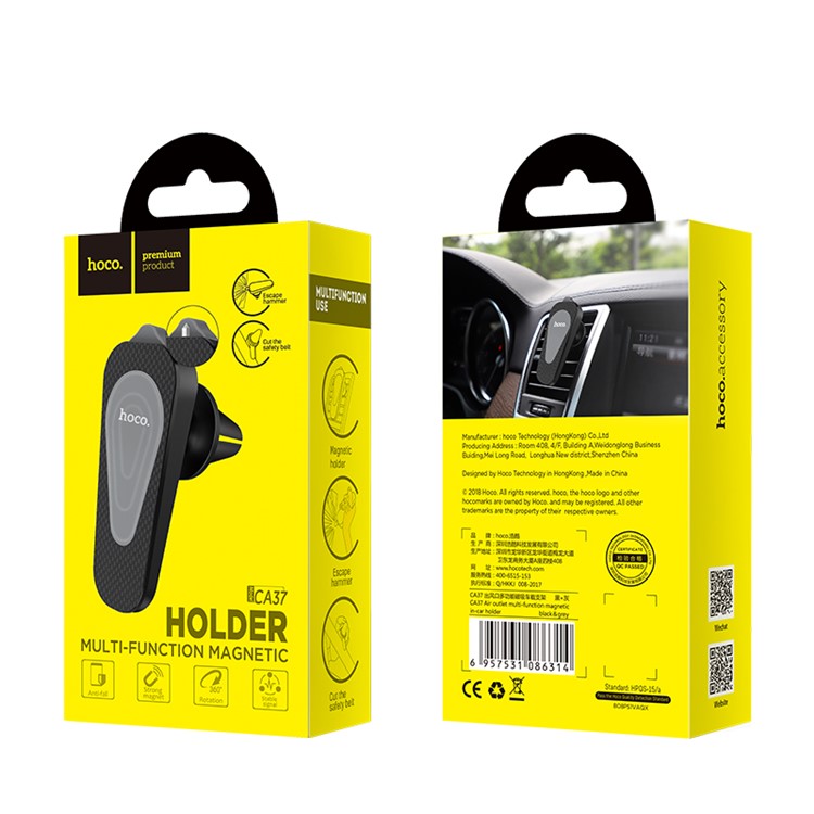 HOCO CA37 Multi-function Magnetic Car Air Vent Phone Holder Car Mount for iPhone Samsung-12