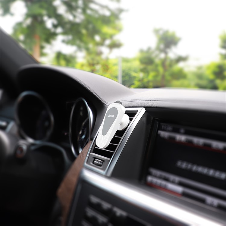 HOCO CA37 Multi-function Magnetic Car Air Outlet Phone Holder Car Mount for iPhone Samsung - White-4
