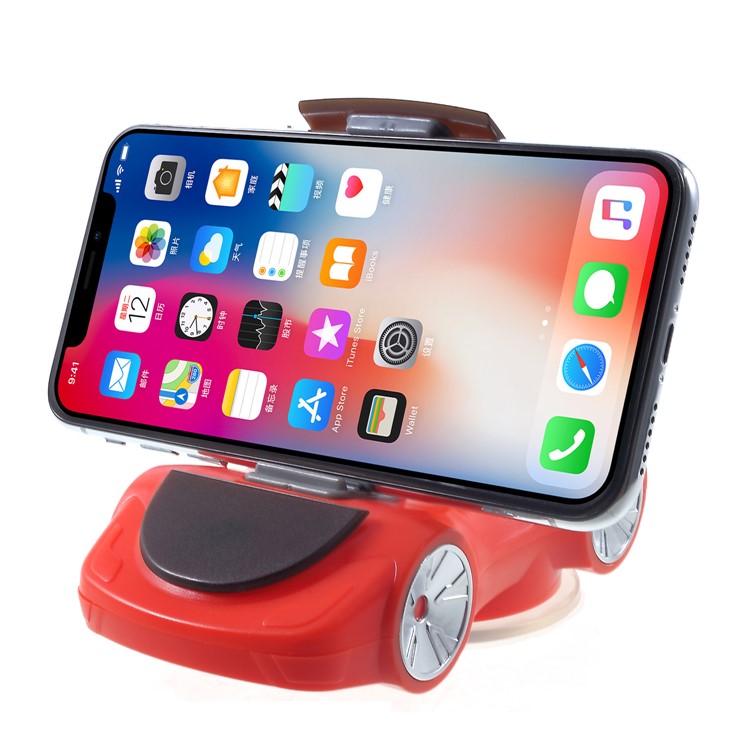 Sports Car Modeling Desktop Mount Phone Holder Stand, Clamp Width: within 90mm - Red-5