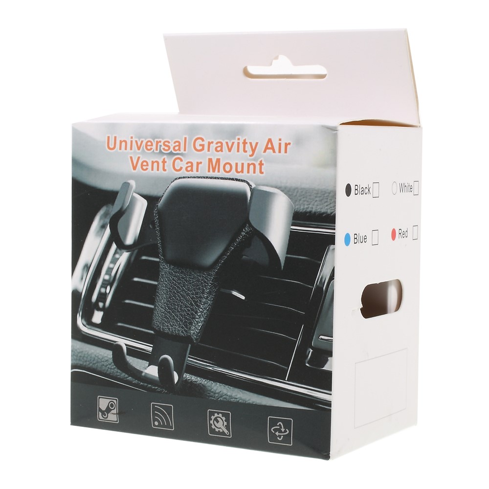 Leather Texture Gravity Car Air Vent Mount Holder for iPhone Samsung-7