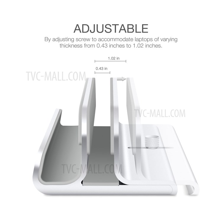 BESTAND 2-in-1 Adjustable MacBook and iPad Charger Stand Vertical Laptop Stand - Silver-6