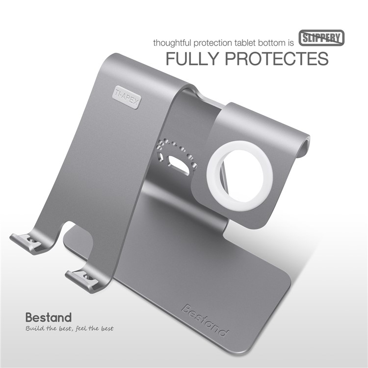 BESTAND 2-in-1 Apple Watch Ladehalterung Und Handy-Desktop-Tablet-Dock Für IPhone X / 8 Plus / 8/7 Plus - Grau-4