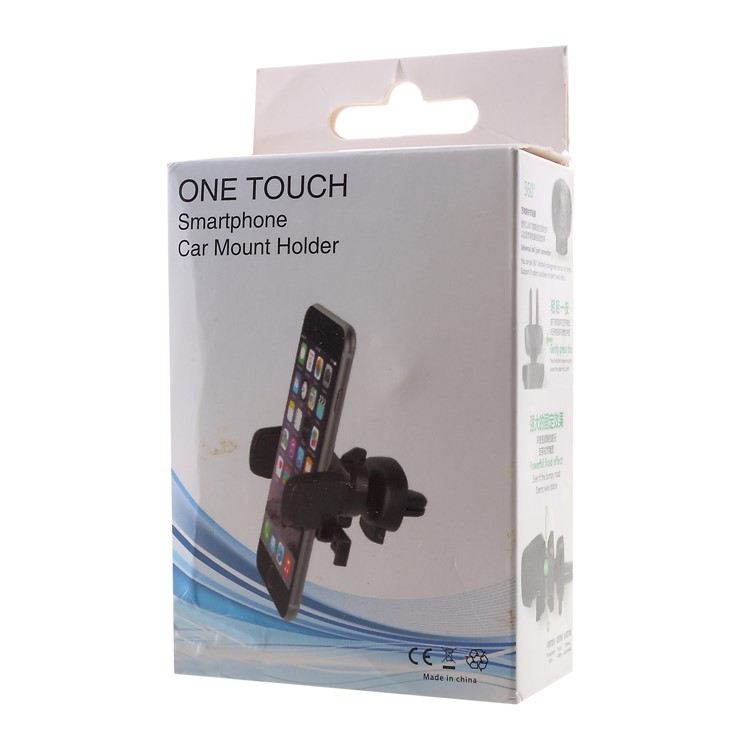 Berço Fácil Do Suporte Da Montagem Do Carro Do Respiradouro De Ar Do Um Toque Mini Para O Iphone Xs / X / 8 / Galáxia S9 De Samsung, Largura: 65mm-90mm-11