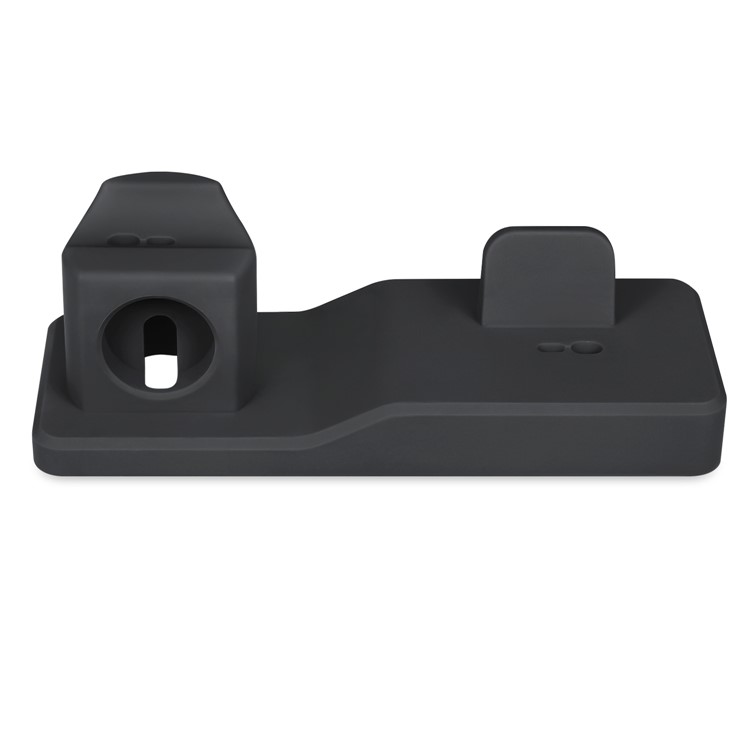 O Suporte Do Carregador Da Doca Do Suporte Do Silicone 3-in-1 Monta A Base Para O Iwatch Do Iphone Dos Airpods - Preto-3