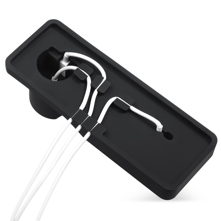 O Suporte Do Carregador Da Doca Do Suporte Do Silicone 3-in-1 Monta A Base Para O Iwatch Do Iphone Dos Airpods - Preto-4
