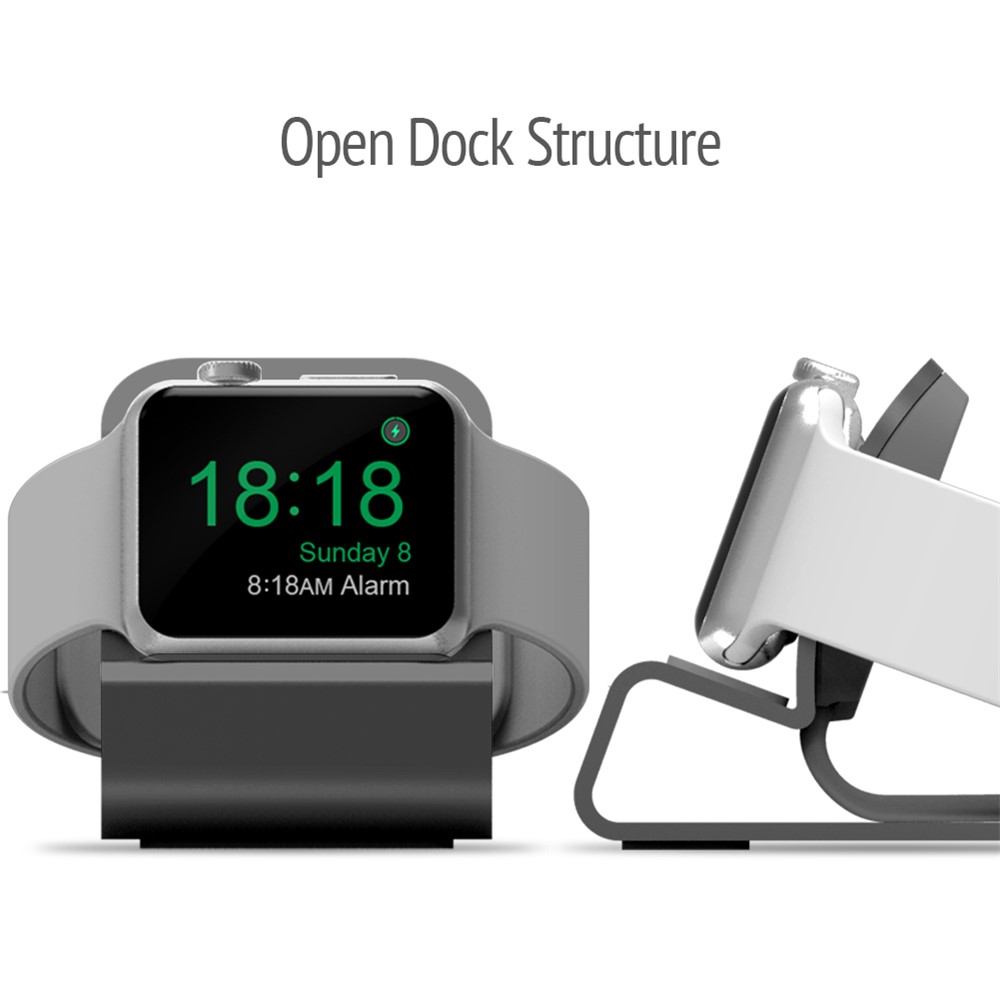 Aluminum Alloy Charging Station Dock Holder Stand for Apple Watch Series 4/3/2/1 - Grey-3