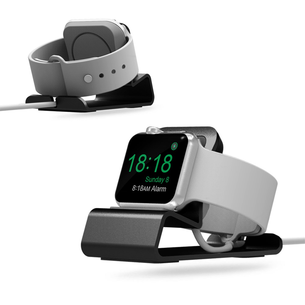 Alluminio Smart Watch Charging Station Dock Stiput Stand Per Apple Watch Series 3/2/1 - Grigio