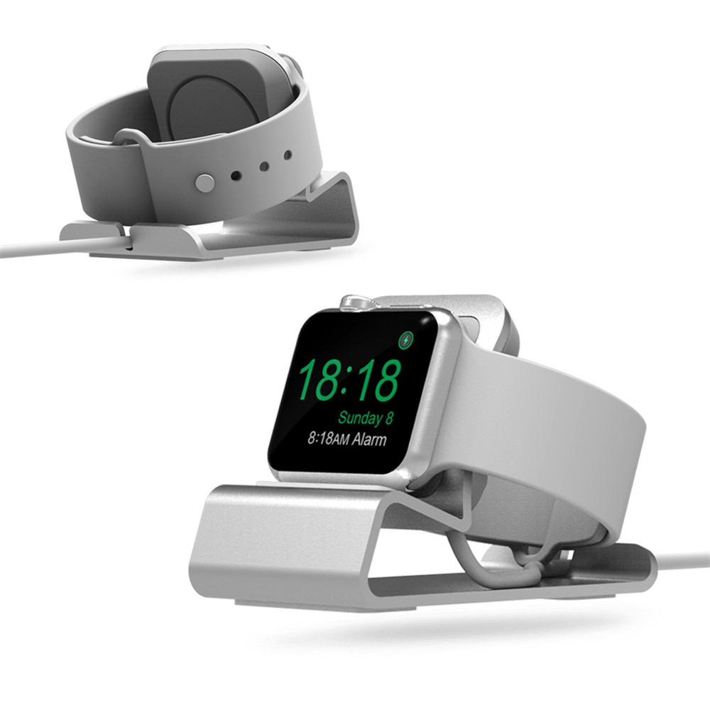 Ladestation Docking-Ständer Aus Aluminiumlegierung Für Die Apple Watch Serie 4/3/2/1 - Silber--10