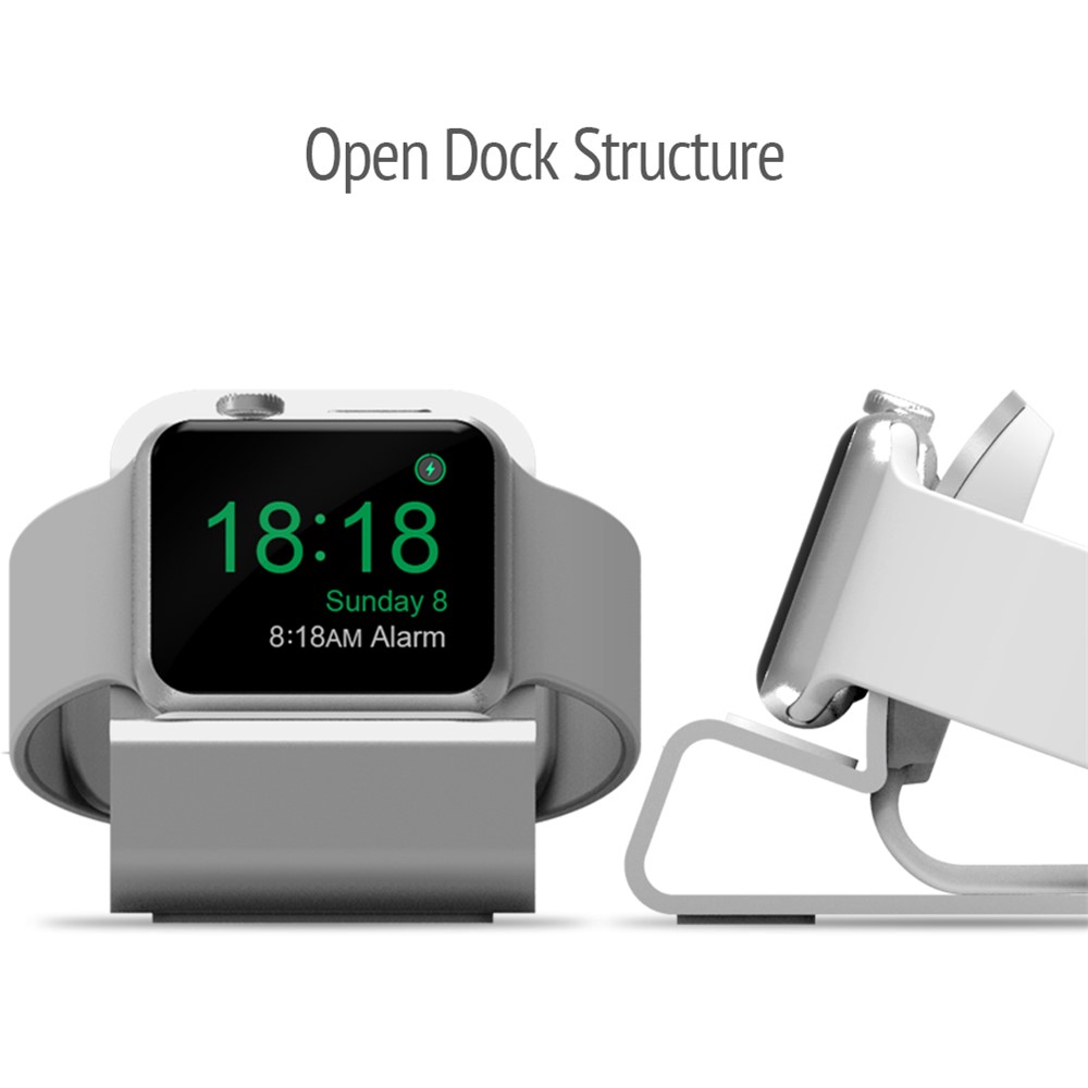 Ladestation Docking-Ständer Aus Aluminiumlegierung Für Die Apple Watch Serie 4/3/2/1 - Silber--6