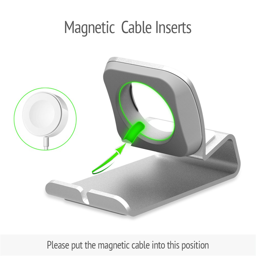 Ladestation Docking-Ständer Aus Aluminiumlegierung Für Die Apple Watch Serie 4/3/2/1 - Silber--7