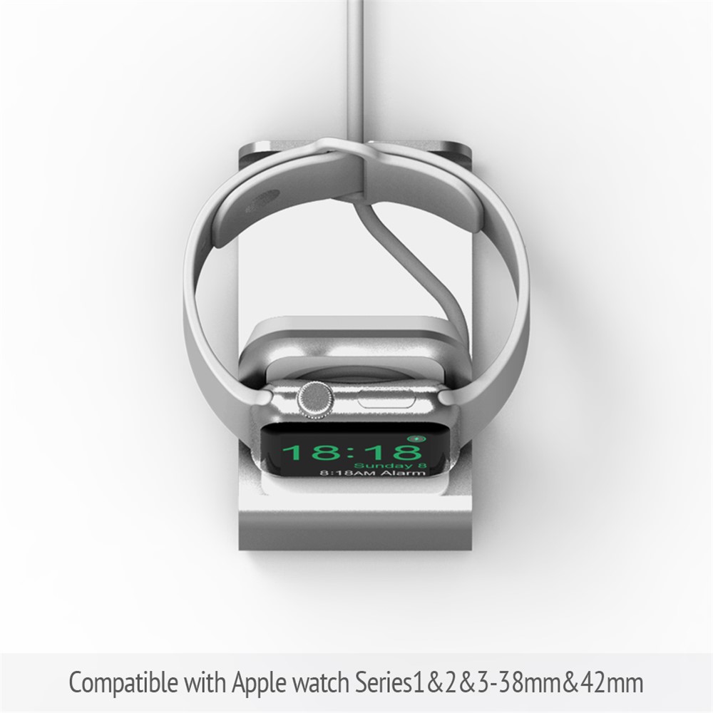 Ladestation Docking-Ständer Aus Aluminiumlegierung Für Die Apple Watch Serie 4/3/2/1 - Silber--8