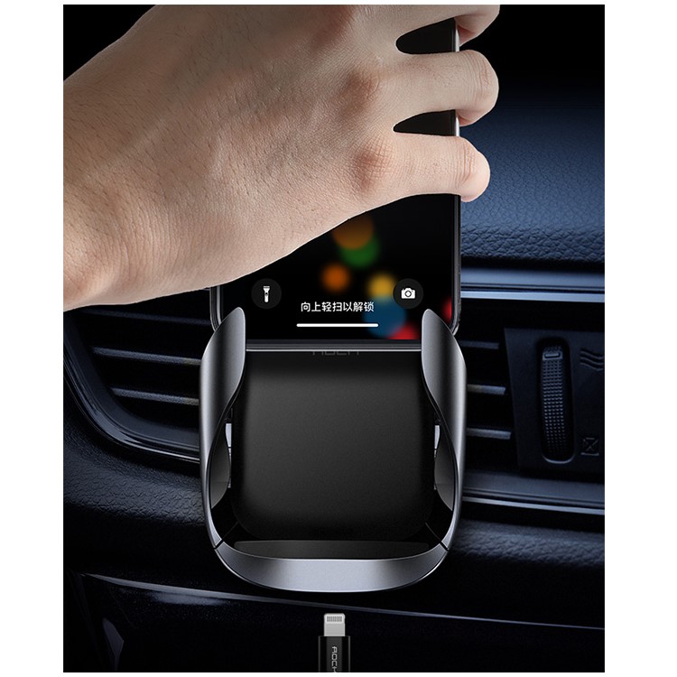 ROCK W23 QI Wireless Charge Car Mount Phone Holder Support FOD Function-6