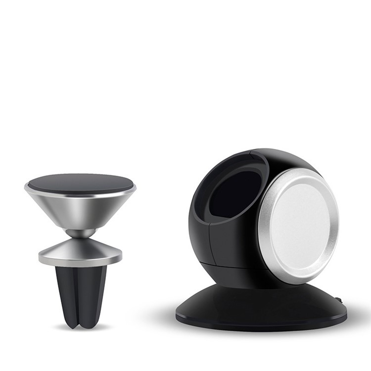 Respiradero Universal Magnético Para Automóvil / Soporte De Montaje En Consola Central Para Iphone Samsung Huawei Etc. - Negro-3
