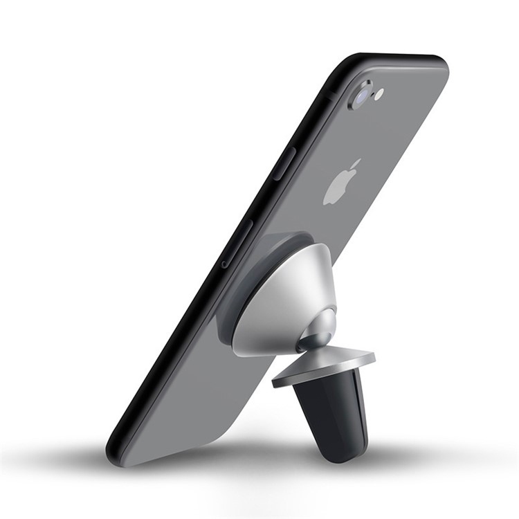Respiradero Universal Magnético Para Automóvil / Soporte De Montaje En Consola Central Para Iphone Samsung Huawei Etc. - Negro-5